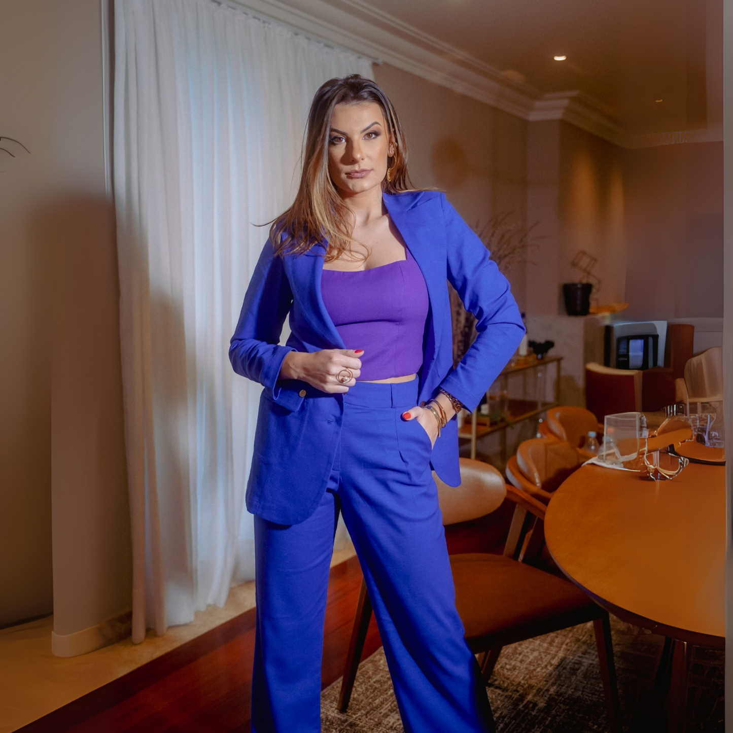 CALÇA PANTALONA EM LINHO