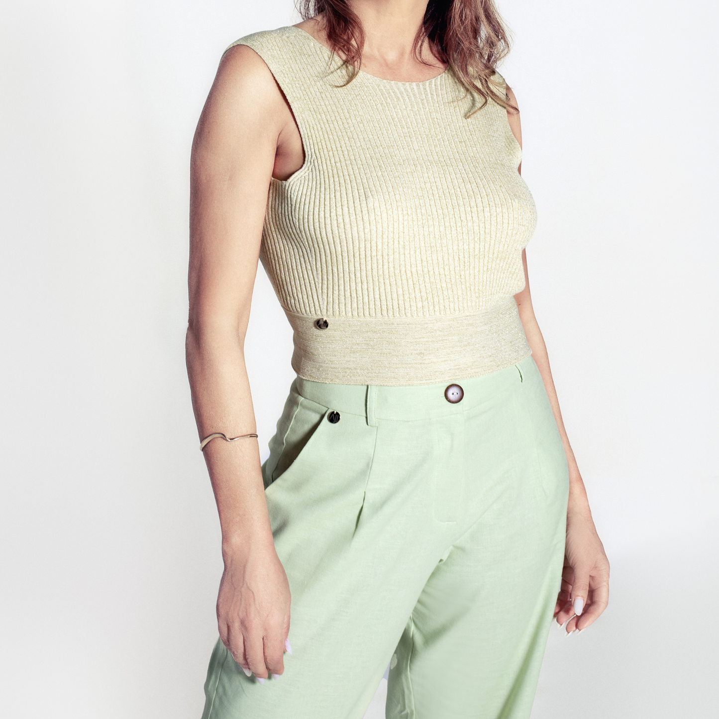 CALÇA PANTALONA EM LINHO