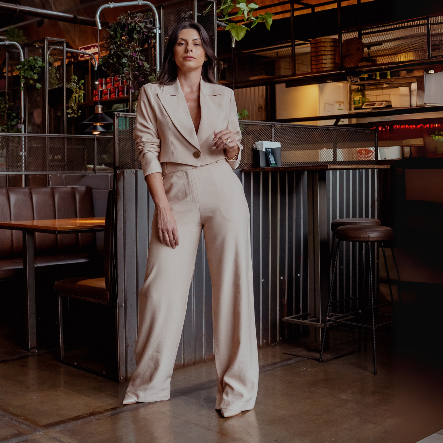 CALÇA PANTALONA EM VISCOSE
