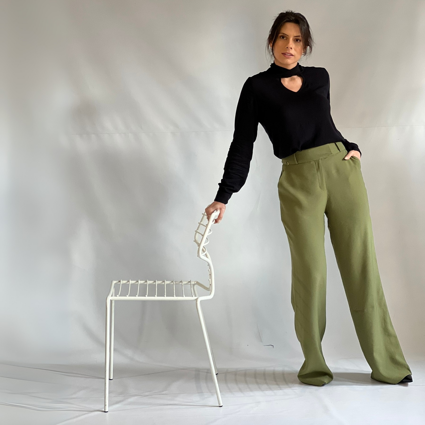 CALÇA PANTALONA EM VISCOSE