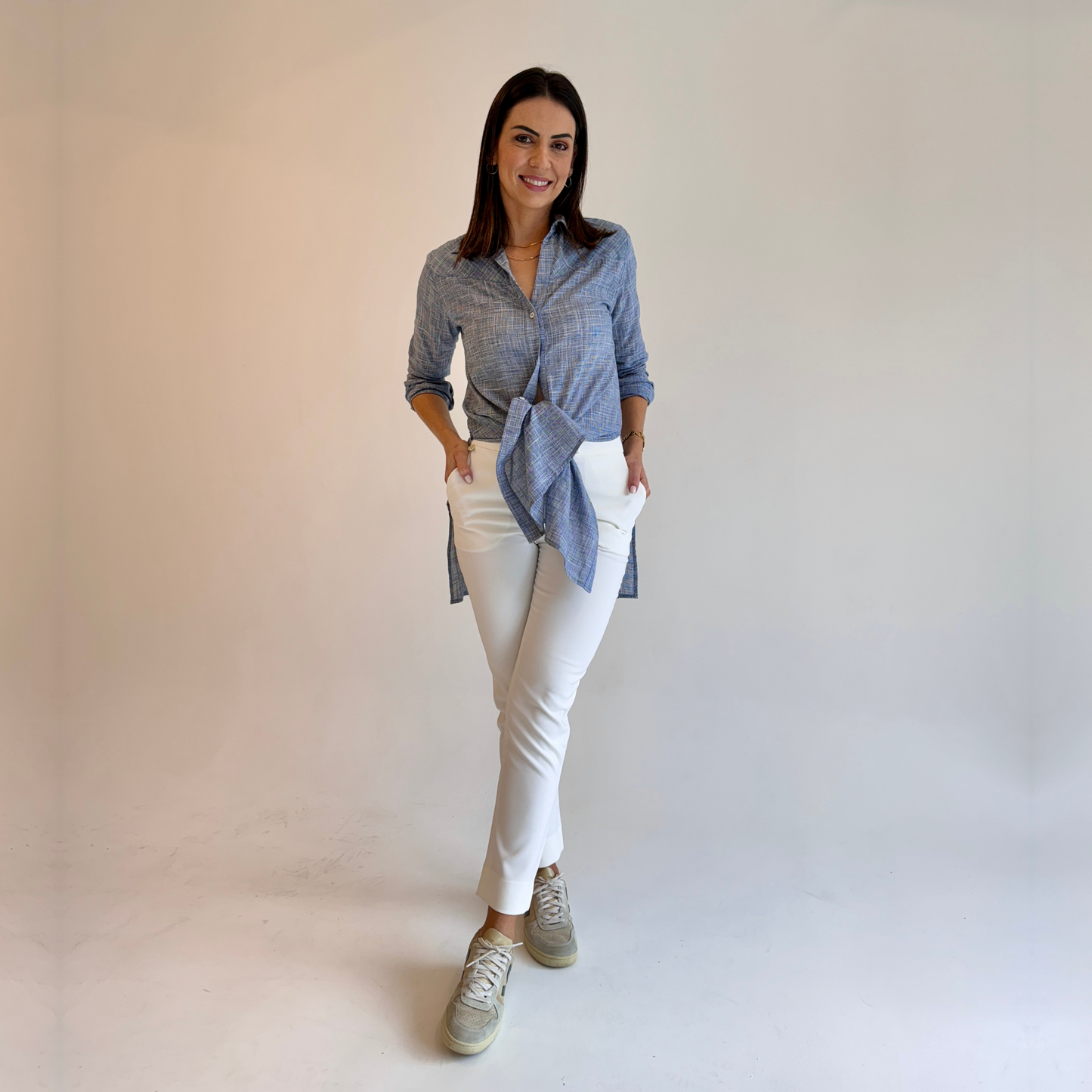 CAMISA ALONGADA FENDA LATERAL