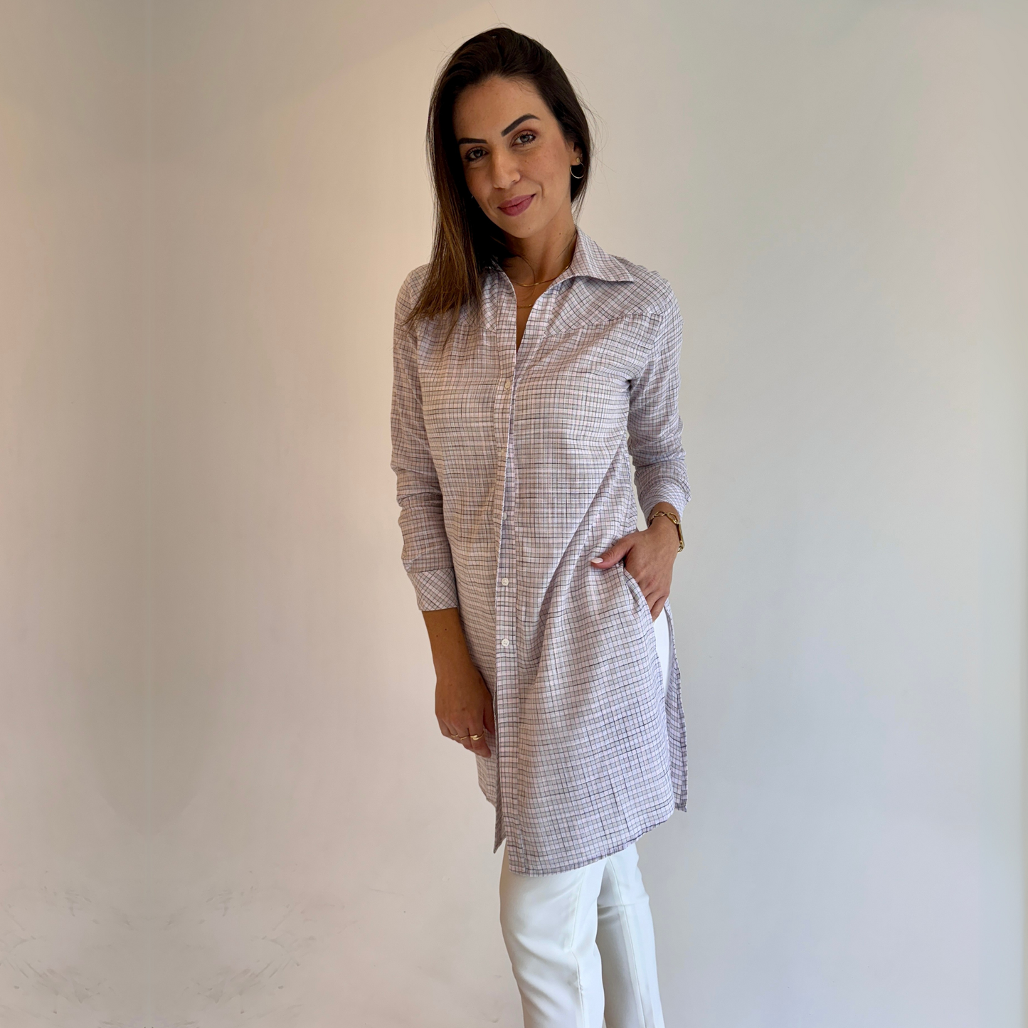 CAMISA ALONGADA FENDA LATERAL