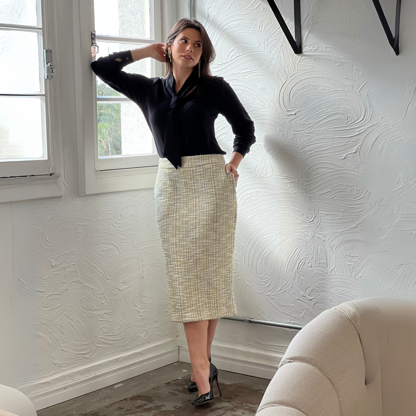SAIA MIDI EM TWEED