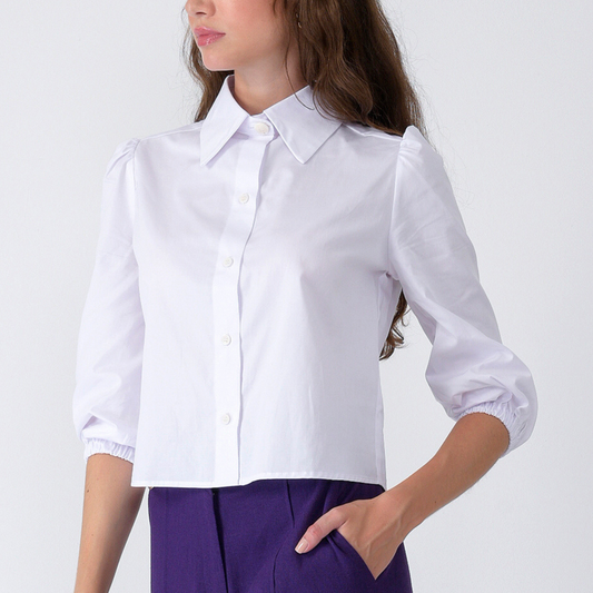 CAMISA CROPPED EM TRICOLINE