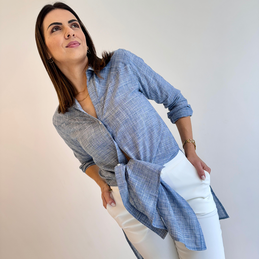 CAMISA ALONGADA FENDA LATERAL